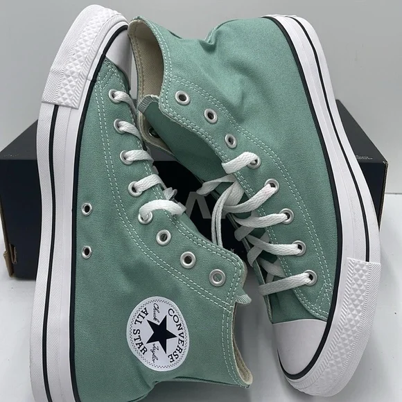 Converse Men’s High Tops in Mint Green  Chuck Taylor All Star Canvas Sneakers - Picture 11 of 16